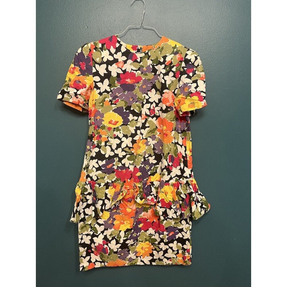 Vintage Worthington Floral Drop Waist Dress 9/10P